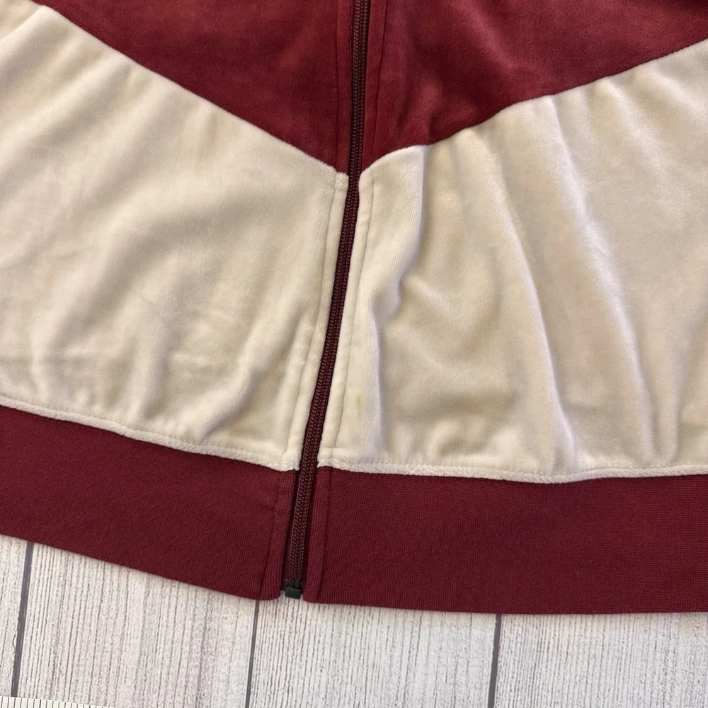 NIKE Women's Sportswear Velour Color Block Zip Active Jacket Red Size Large